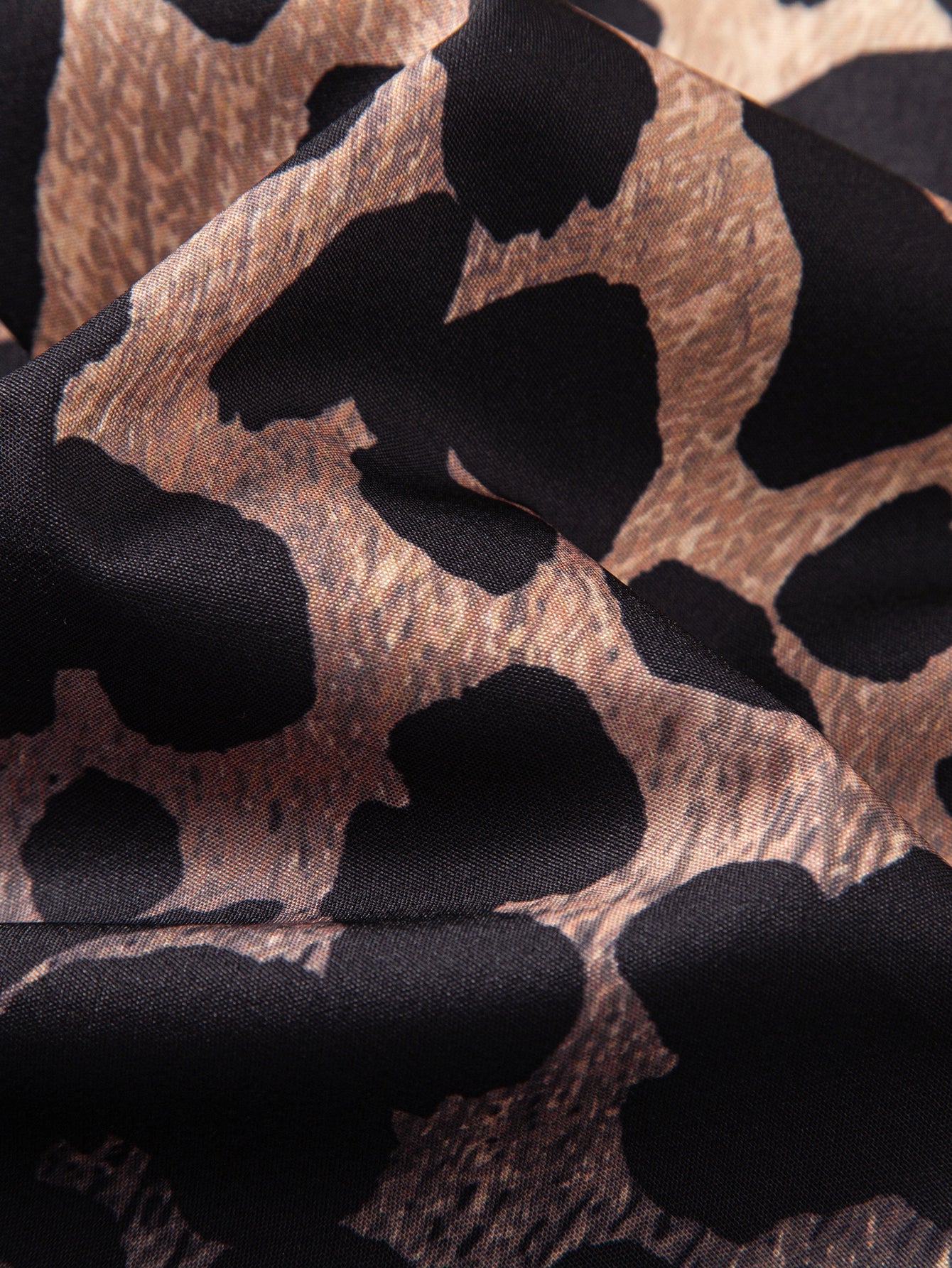 Leopard Print Patchwork Button Up Shirt