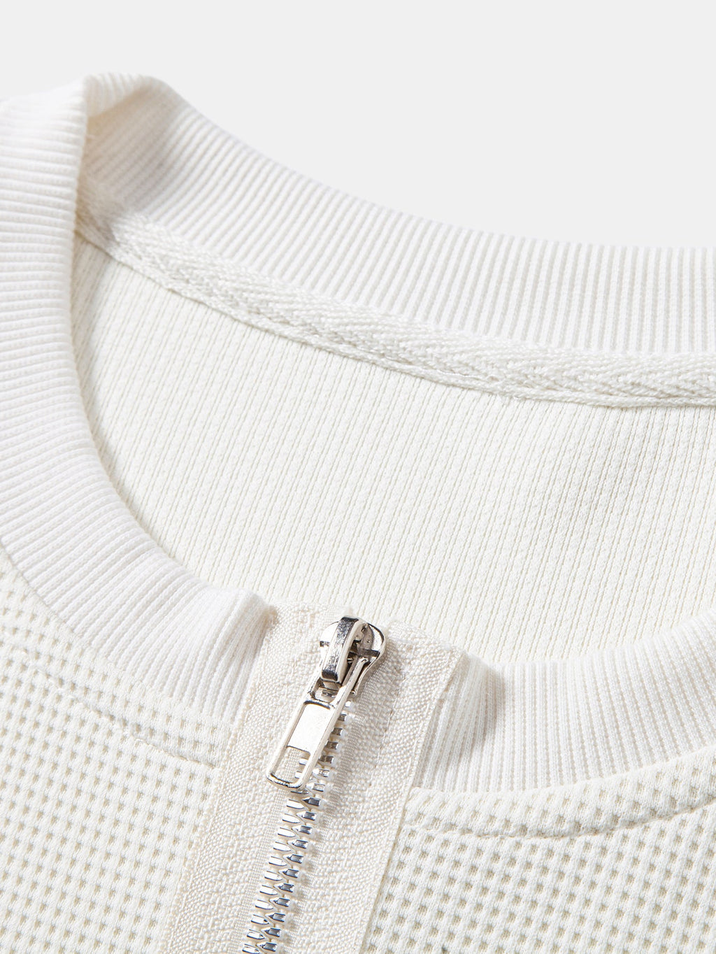 Relax Fit Zipper Waffle T-Shirt