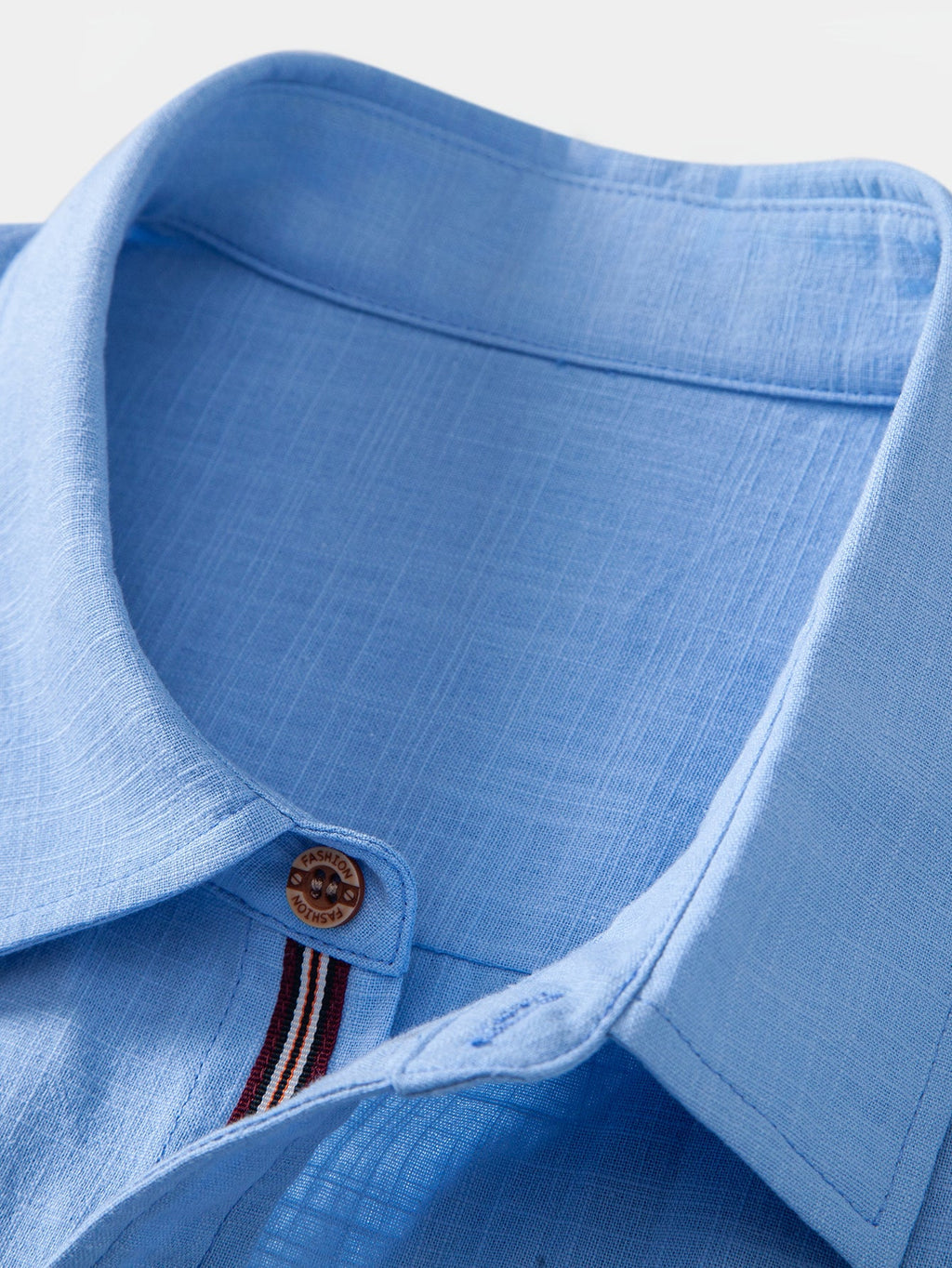 Short Sleeve Linen Look Button Up Shirt & Straight Leg Linen Pants