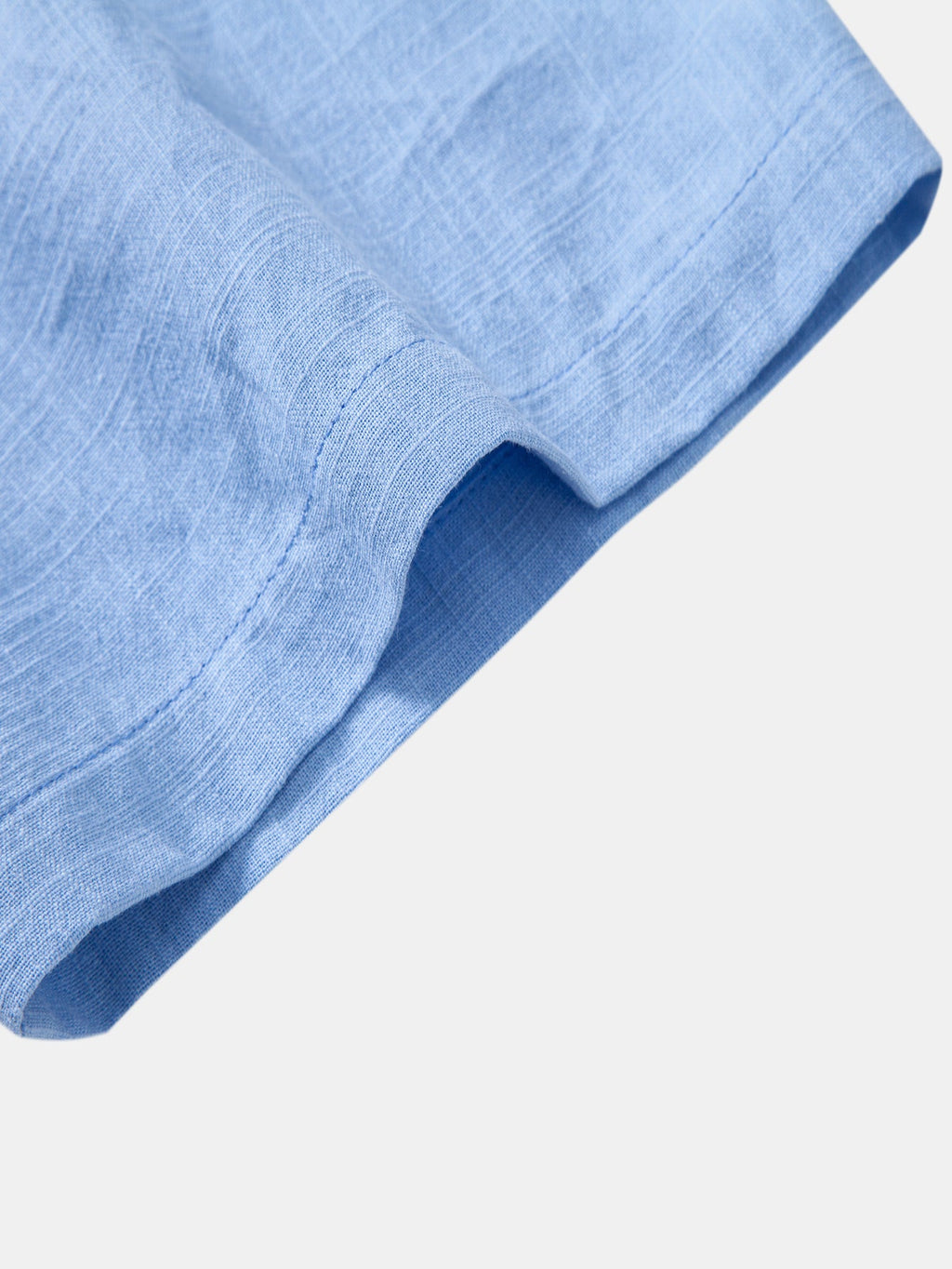 Short Sleeve Linen Look Button Up Shirt & Straight Leg Linen Pants