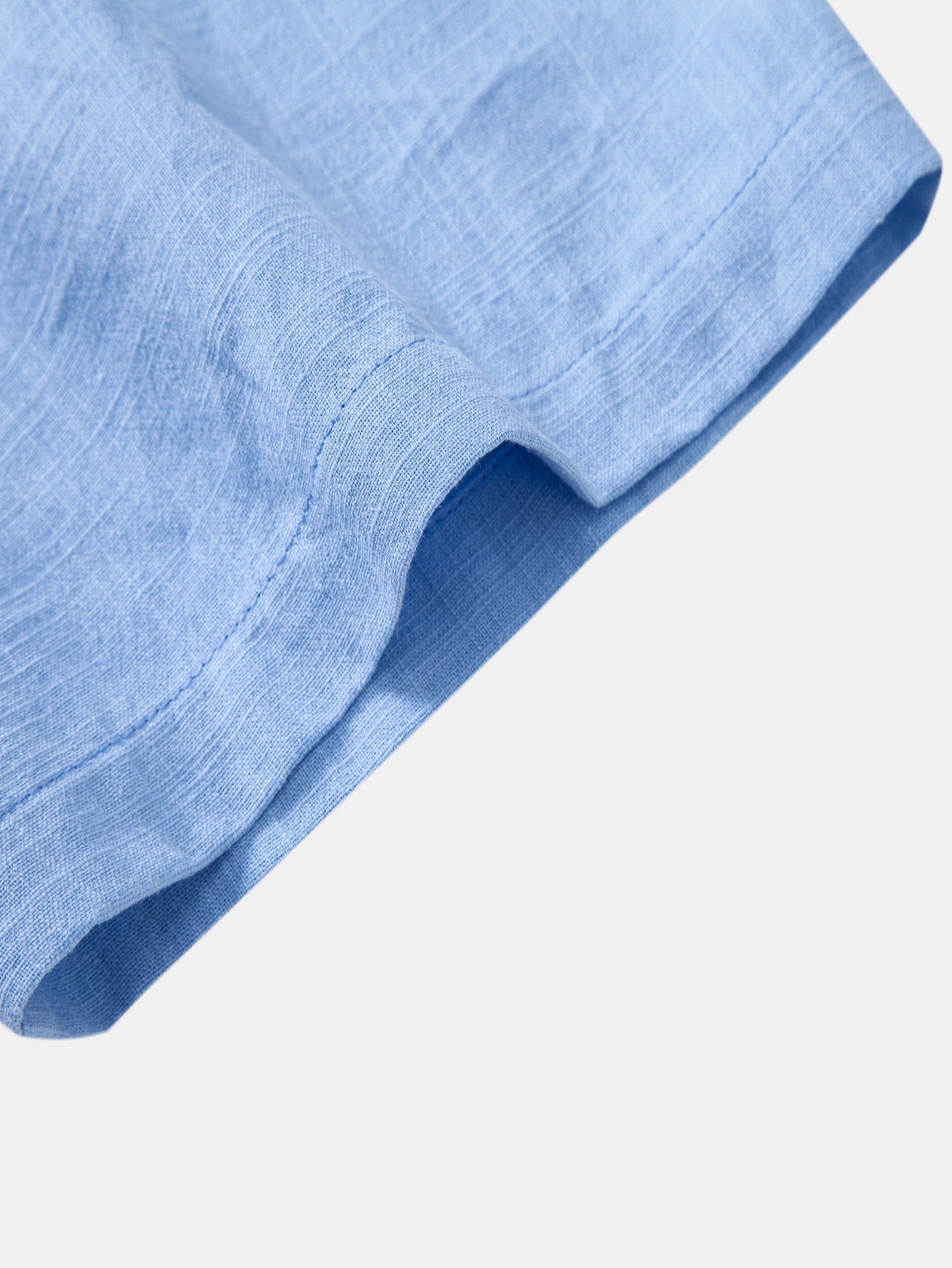 Short Sleeve Linen Look Button Up Shirt & Straight Leg Linen Pants