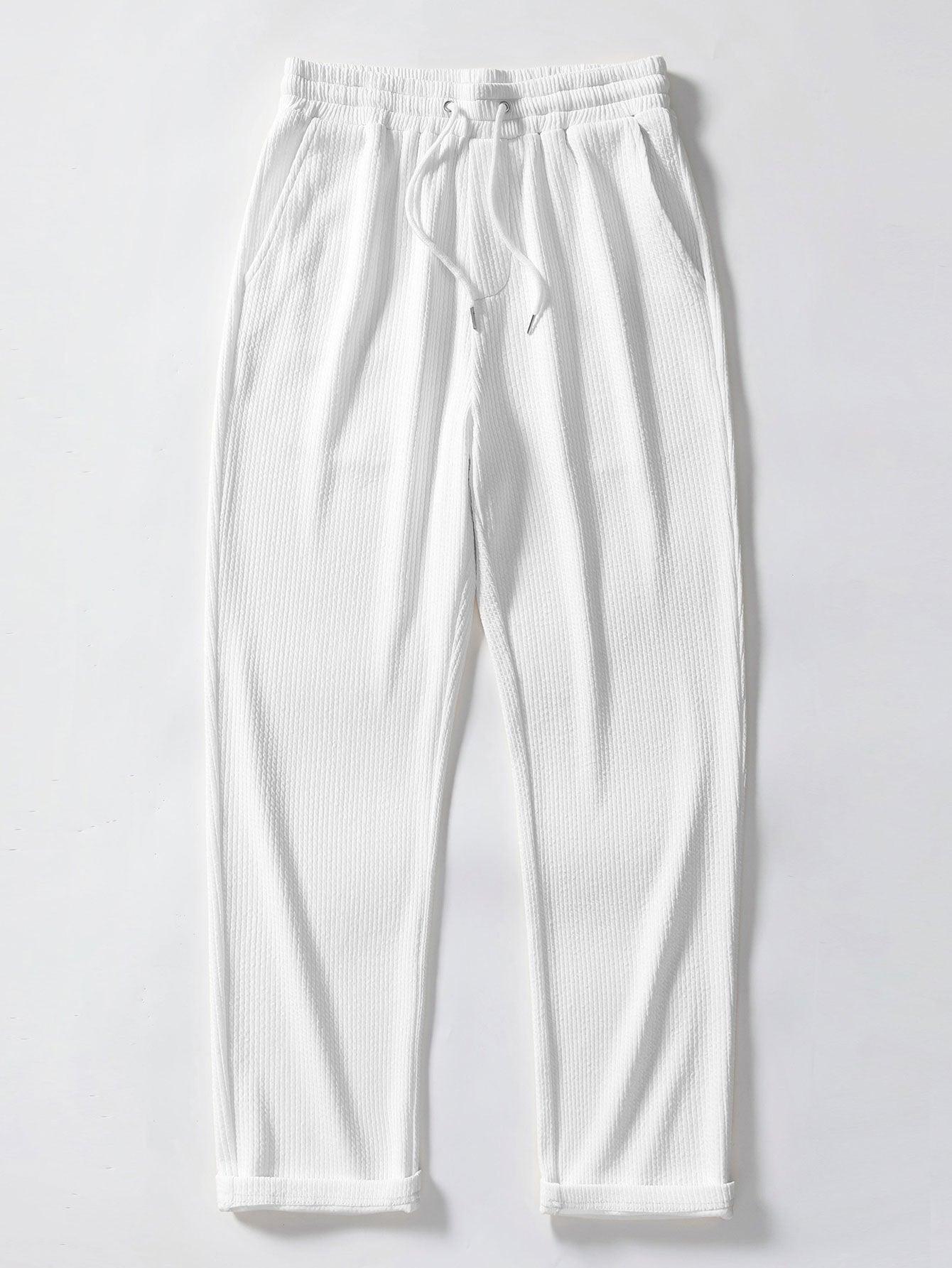 Muscle Fit Ribbed Stand Collar Shirt & Straight Leg Ribbed Pants