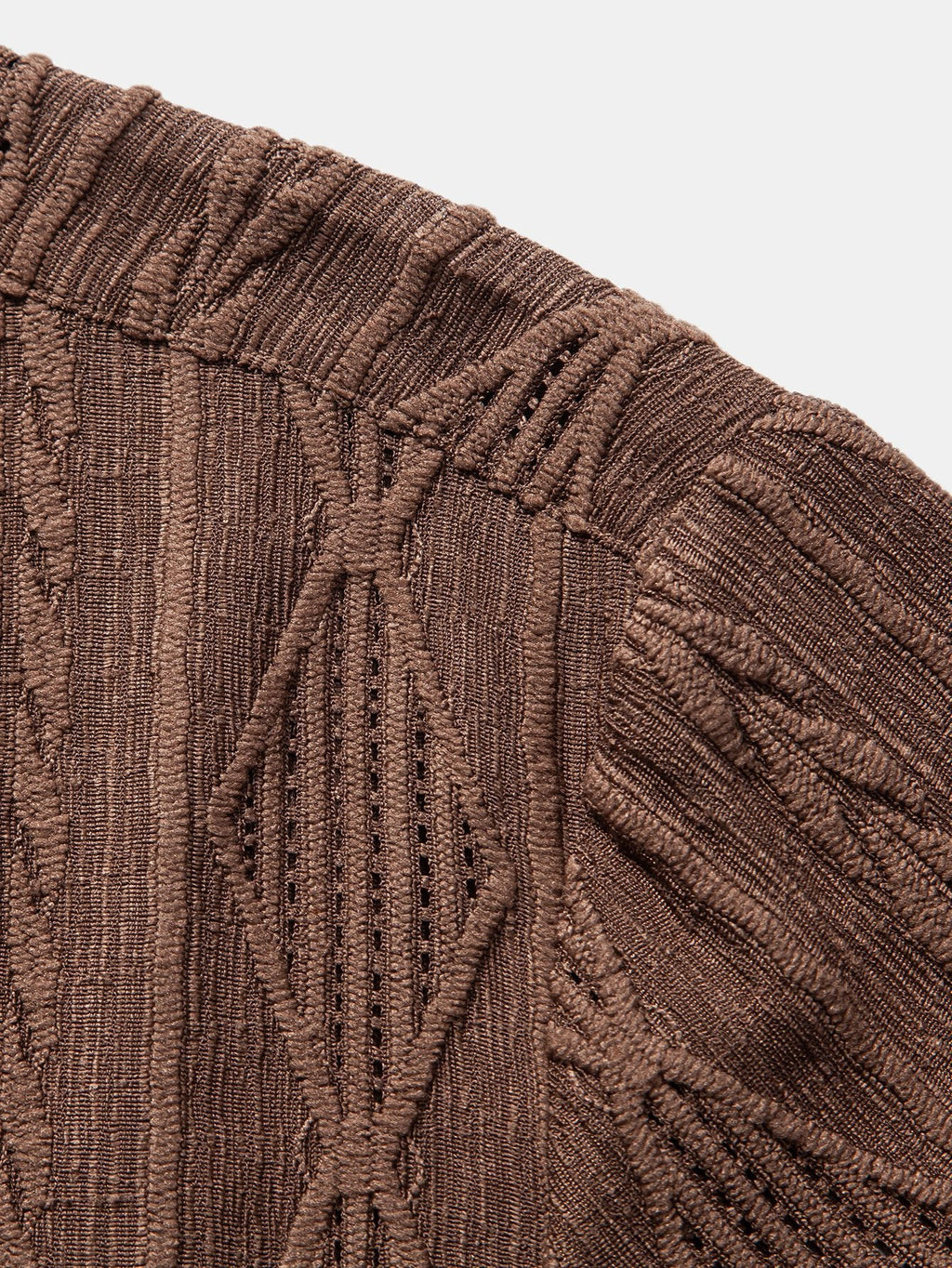 Geometric Jacquard Eyelet Cuban Shirt & Crinkle Textured Drawstring 5" Shorts