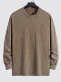 Relax Fit Long Sleeve Washed Distressed T-Shirt
